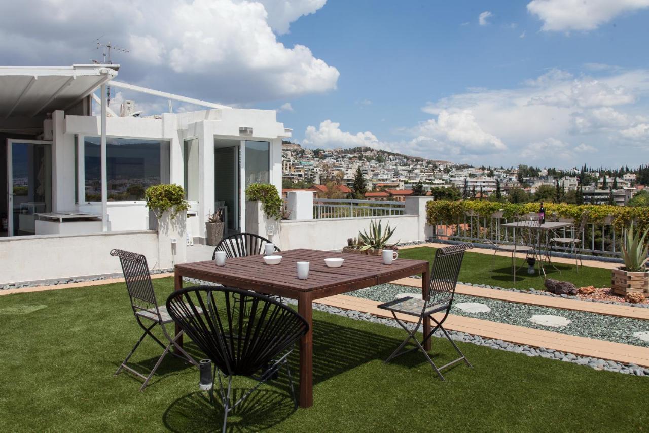 Gorgeous Penthouse With Private Jacuzzi And Amazing View! Lägenhet Aten Exteriör bild